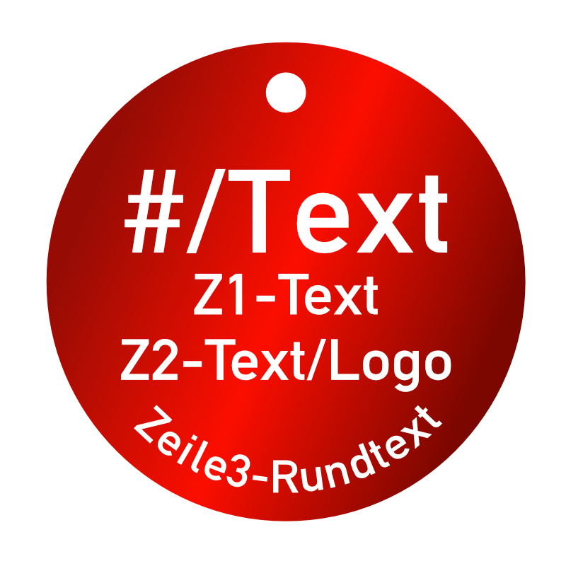 Baummarke Baumplakette ø=50 x1mm, matt eloxiertes Aluminium, individuelle Gestaltung, mit Laserbeschriftung