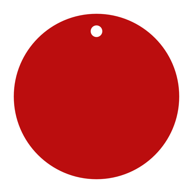 Alu-Plakette d=40 x t=2 mm, Befestigungsbohrung 3 mm, rot eloxiertes Aluminium, AlMg3
