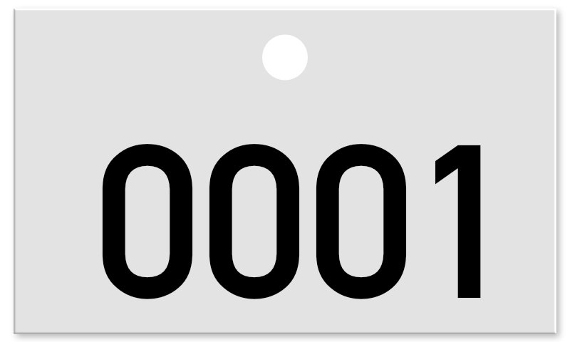 500 Baumnummern 0001-0500 | Baumplättchen 50x30 mm Aluminium | Nummerierung Eloxalunterdruck