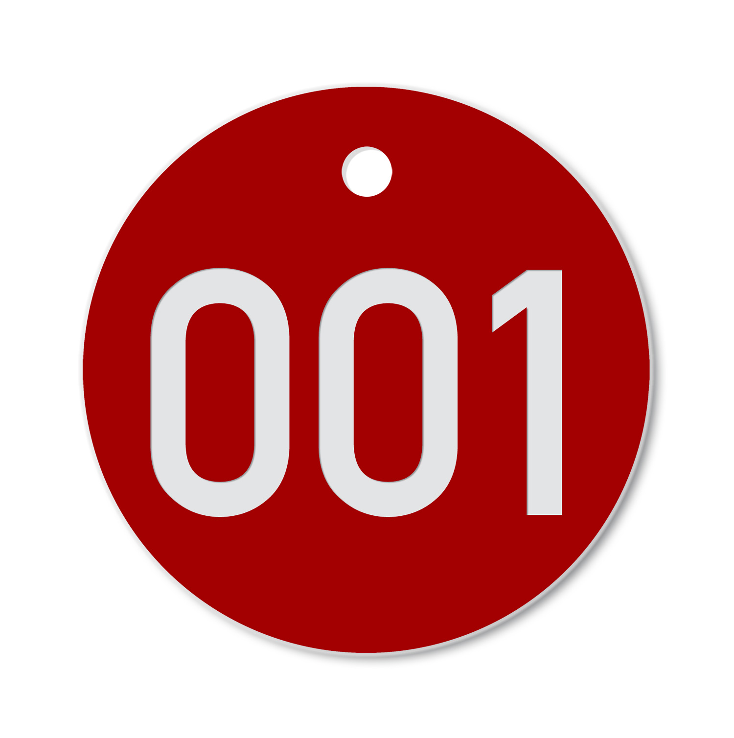 Baummarken Nummerierung Lasergravur rot,35mm